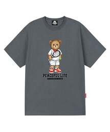 テニススタンディングベア Tシャツ - グレー