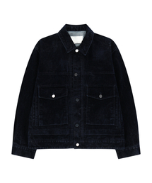 UNGIMMICK（アンジミック）の「VELVET DENIM TRUCKER JACKET (NAVY)（その他アウター）」