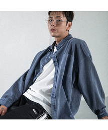 BURNING CAPONE（バーニングカポネ）の「BC ウォッシュドピグメントシャツ (ネイビー)（シャツ/ブラウス）」