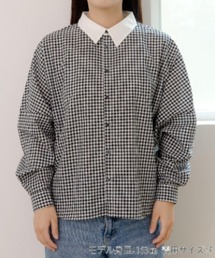 MAKE YOUR DAY（メイクユアデイ）の「ママとおそろいチェックとストライプのドルマンシャツ■ママサイズ（シャツ/ブラウス）」