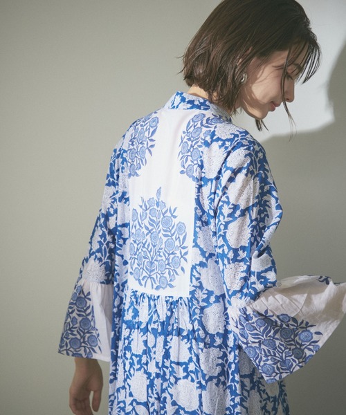 Remind me and forever（リマインドミーアンドフォーエバー）の「【India series】【nane】インドコットン総花柄ワンピース（ワンピース・レディース・ブラック/ブルー/モカ・FREE）」の18枚目の写真