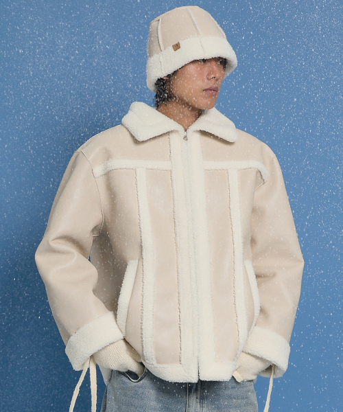 WaiKei(ワイケイ)の「アーティフィシャルレザー ムートン アイボリー(ムートンコート・レディース・その他・1/2)」の10枚目の写真