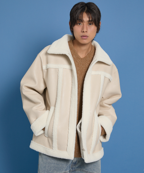 WaiKei(ワイケイ)の「アーティフィシャルレザー ムートン アイボリー(ムートンコート・レディース・その他・1/2)」の5枚目の写真