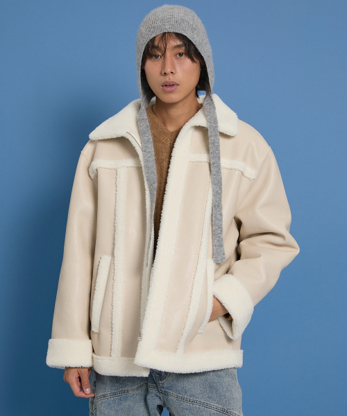 WaiKei(ワイケイ)の「アーティフィシャルレザー ムートン アイボリー(ムートンコート・レディース・その他・1/2)」の6枚目の写真
