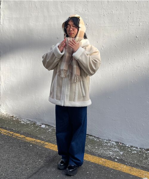 WaiKei(ワイケイ)の「アーティフィシャルレザー ムートン アイボリー(ムートンコート・レディース・その他・1/2)」の3枚目の写真