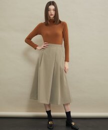 ピンタックAラインロングスカート[ベージュ]