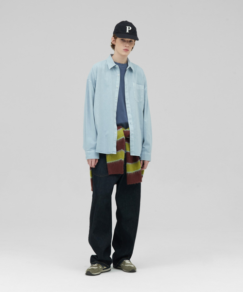 STENDS（ステンズ）の「[M~4XL] ピグメントウォッシングシャツ_スカイブルー（シャツ/ブラウス・メンズ・その他・MEDIUM/LARGE/X-LARGE/XX-LARGE/XXX-LARGE/XXXX-LARGE）」の2枚目の写真