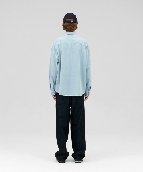 STENDS（ステンズ）の「[M~4XL] ピグメントウォッシングシャツ_スカイブルー（シャツ/ブラウス・メンズ・その他・MEDIUM/LARGE/X-LARGE/XX-LARGE/XXX-LARGE/XXXX-LARGE）」の9枚目の写真