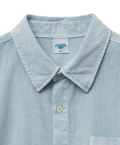 STENDS（ステンズ）の「[M~4XL] ピグメントウォッシングシャツ_スカイブルー（シャツ/ブラウス・メンズ・その他・MEDIUM/LARGE/X-LARGE/XX-LARGE/XXX-LARGE/XXXX-LARGE）」の12枚目の写真