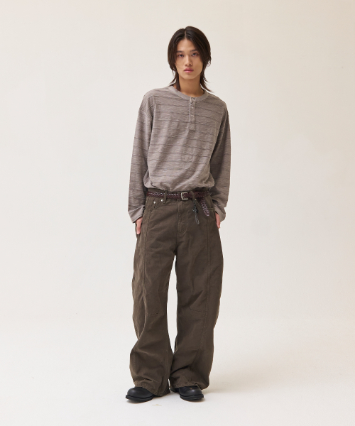 AKECII（アケシ）の「デンゼルサミットカーブドコットンパンツ_カーキ（その他パンツ・メンズ・その他・SMALL/MEDIUM/LARGE）」の5枚目の写真