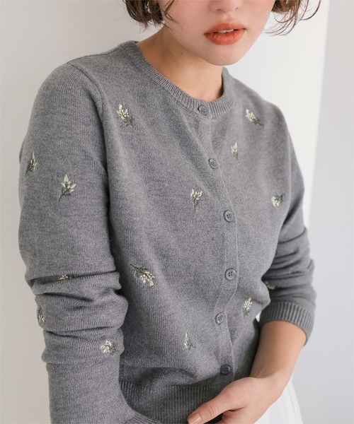 セール】フラワー刺繍カーディガン（カーディガン/ボレロ）｜titivate