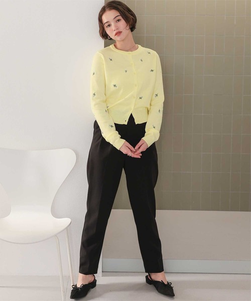 titivate(ティティベイト)の「フラワー刺繍カーディガン(カーディガン/ボレロ・レディース・イエロー/チャコール/アイボリー・FREE)」の15枚目の写真