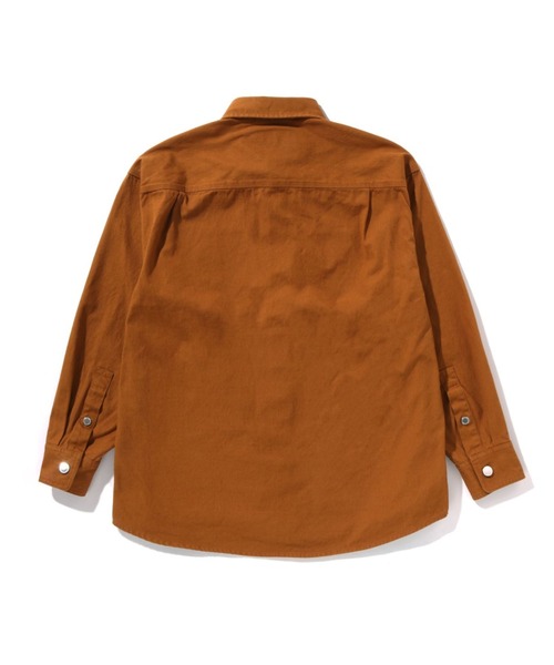 A BATHING APE（アベイシングエイプ）の「BATHING APE LOGO CANVAS LS WORK SHIRT（シャツ/ブラウス・メンズ・ブラウン/チャコール・X-LARGE/SMALL/LARGE/XX-LARGE/MEDIUM）」の4枚目の写真