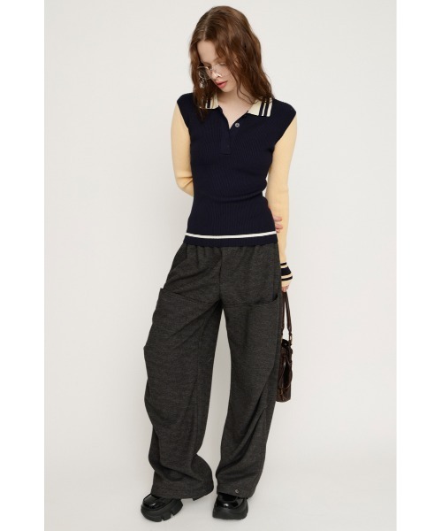 SLY(スライ)の「TUCK CARGO PANTS タック カーゴパンツ 冬服 春服(カーゴパンツ・レディース・ライトグレー/ライトブラック・2/1)」の4枚目の写真