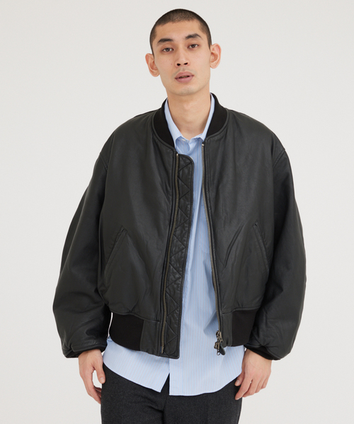 JOURNAL STANDARD（ジャーナルスタンダード）の「ゴートレザー ボンバーブルゾン（ブルゾン・メンズ・ブラック・LARGE/MEDIUM）」の7枚目の写真