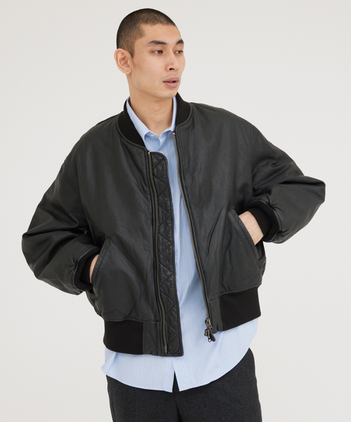 JOURNAL STANDARD（ジャーナルスタンダード）の「ゴートレザー ボンバーブルゾン（ブルゾン・メンズ・ブラック・LARGE/MEDIUM）」の9枚目の写真