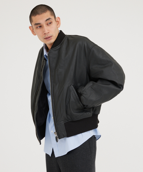 JOURNAL STANDARD（ジャーナルスタンダード）の「ゴートレザー ボンバーブルゾン（ブルゾン・メンズ・ブラック・LARGE/MEDIUM）」の10枚目の写真