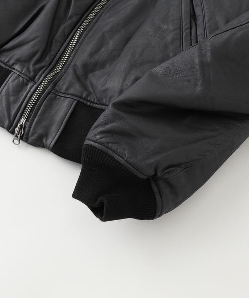 JOURNAL STANDARD（ジャーナルスタンダード）の「ゴートレザー ボンバーブルゾン（ブルゾン・メンズ・ブラック・LARGE/MEDIUM）」の16枚目の写真