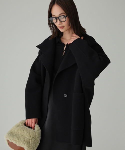 BABYLONE（バビロン）の「ウールドルマンコート（その他アウター・レディース・ブラック/ライトベージュ・フリー）」の2枚目の写真
