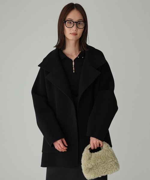 BABYLONE（バビロン）の「ウールドルマンコート（その他アウター・レディース・ブラック/ライトベージュ・フリー）」の4枚目の写真