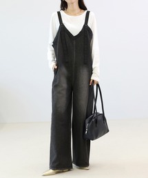 12ozバックファスナーデニムサロペット
