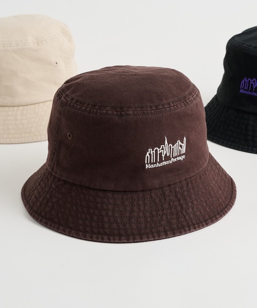 Manhattan Portage（マンハッタンポーテージ）の「【Manhattan Portage】マンハッタンポーテージ WASHED TWILL BUCKET HAT コットンツイル バケットハット MP320（ハット・メンズ・チャコールグレー/ブラック/パープル/サンドベージュ/ベージュ/ブラウン・FREE）」の4枚目の写真