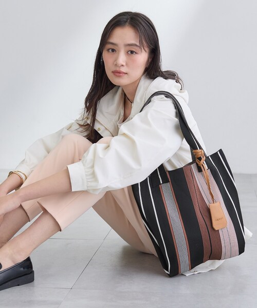 セール】【WEB限定カラー／A4収納】柄ニットバッグ（トートバッグ