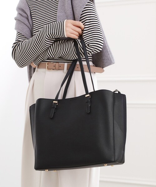 grove（グローブ）の「人間工学サイドスリットトート（トートバッグ・レディース・ブラック/ライトブルー/ライトグレー/シルバー系その他・00）」の2枚目の写真