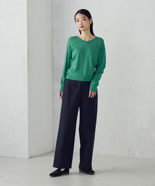 COMME CA ISM（コムサイズム）の「【UVカット・ウォッシャブル】ベーシック 2WAYネックニット（ニット/セーター・レディース・ネイビー/ブラック/アイボリー/グリーン・LARGE/MEDIUM）」の10枚目の写真