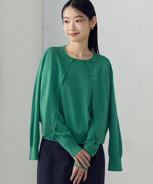 COMME CA ISM（コムサイズム）の「【UVカット・ウォッシャブル】ベーシック 2WAYネックニット（ニット/セーター・レディース・ネイビー/ブラック/アイボリー/グリーン・LARGE/MEDIUM）」の16枚目の写真