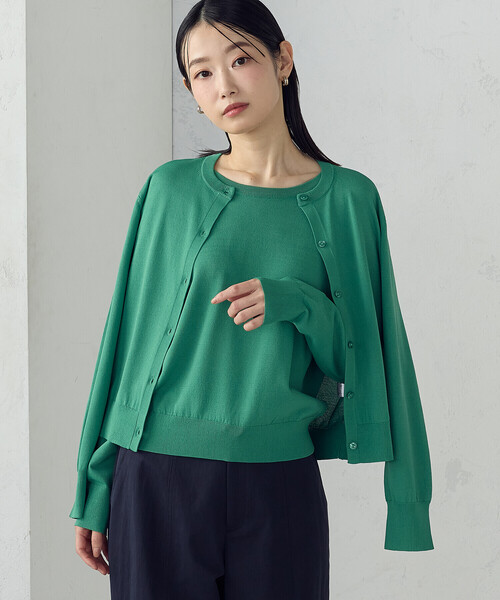 COMME CA ISM（コムサイズム）の「【UVカット・ウォッシャブル】ベーシック 2WAYネックニット（ニット/セーター・レディース・ネイビー/ブラック/アイボリー/グリーン・LARGE/MEDIUM）」の17枚目の写真