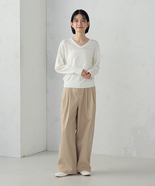 COMME CA ISM（コムサイズム）の「【UVカット・ウォッシャブル】ベーシック 2WAYネックニット（ニット/セーター・レディース・ネイビー/ブラック/アイボリー/グリーン・LARGE/MEDIUM）」の18枚目の写真