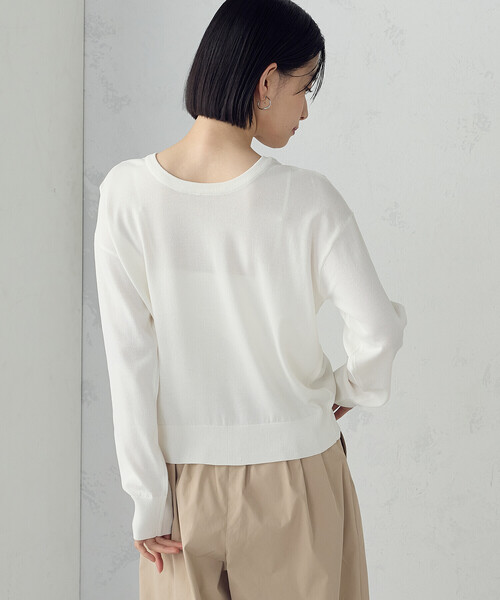 COMME CA ISM（コムサイズム）の「【UVカット・ウォッシャブル】ベーシック 2WAYネックニット（ニット/セーター・レディース・ネイビー/ブラック/アイボリー/グリーン・LARGE/MEDIUM）」の20枚目の写真