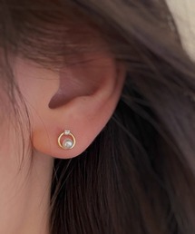 【MASHIRO】サークルドットアクリルパールペアピアス(MA/EK491)