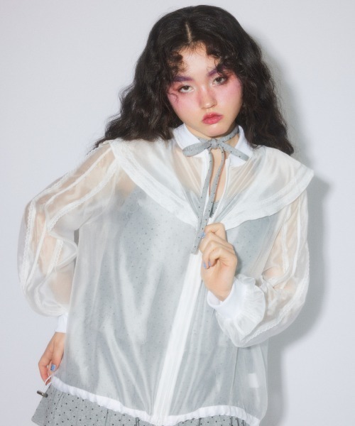 Candy Stripper（キャンディストリッパー）の「SHEER SAILOR ブルゾン（ブルゾン・レディース・ピンク/ブラック/オフホワイト・FREE）」の2枚目の写真