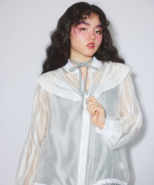 Candy Stripper（キャンディストリッパー）の「SHEER SAILOR ブルゾン（ブルゾン・レディース・ピンク/ブラック/オフホワイト・FREE）」の4枚目の写真