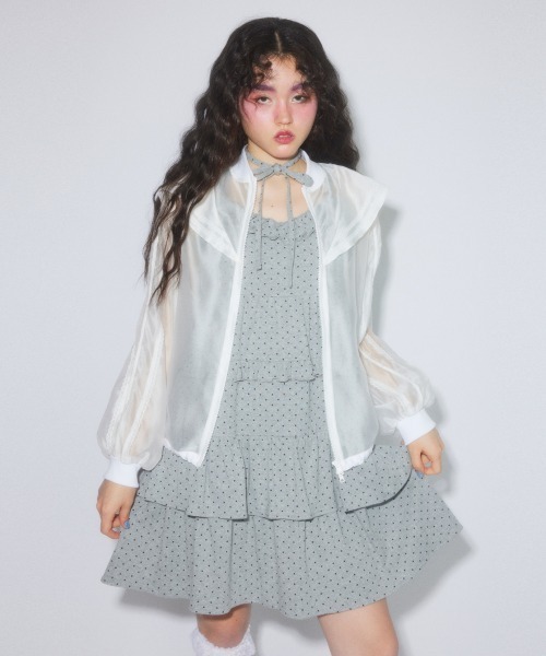 Candy Stripper（キャンディストリッパー）の「SHEER SAILOR ブルゾン（ブルゾン・レディース・ピンク/ブラック/オフホワイト・FREE）」の7枚目の写真