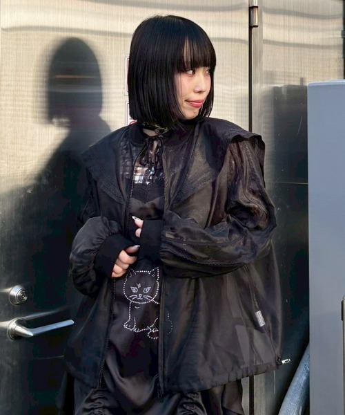 Candy Stripper（キャンディストリッパー）の「SHEER SAILOR ブルゾン（ブルゾン・レディース・ピンク/ブラック/オフホワイト・FREE）」の14枚目の写真