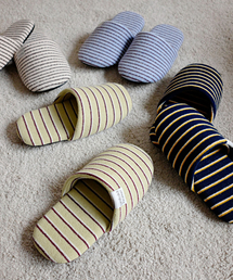 Unfold（アンフォールド）の「ストライプテリールームシューズ（2サイズ）（4カラー）（ルームシューズ/スリッパ）」