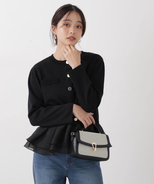 a/mie（アミー）の「＜ａ＞シアーペプラムリブニット / 1216179200（ニット/セーター・レディース・イエロー/ホワイト/ブラック・FREE）」の7枚目の写真