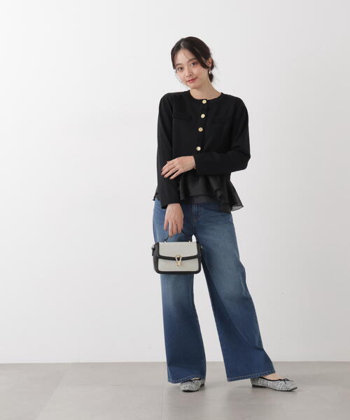 a/mie（アミー）の「＜ａ＞シアーペプラムリブニット / 1216179200（ニット/セーター・レディース・イエロー/ホワイト/ブラック・FREE）」の9枚目の写真