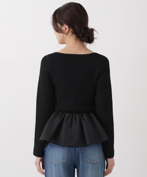 a/mie（アミー）の「＜ａ＞シアーペプラムリブニット / 1216179200（ニット/セーター・レディース・イエロー/ホワイト/ブラック・FREE）」の13枚目の写真