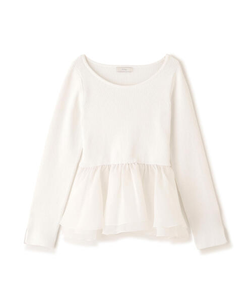 a/mie（アミー）の「＜ａ＞シアーペプラムリブニット / 1216179200（ニット/セーター・レディース・イエロー/ホワイト/ブラック・FREE）」の19枚目の写真