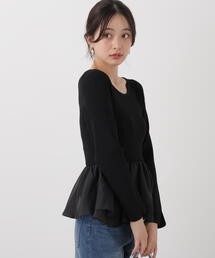 a/mie（アミー）の「＜ａ＞シアーペプラムリブニット / 1216179200（ニット/セーター）」