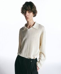 スカッシュオープンカラーニット CREAM