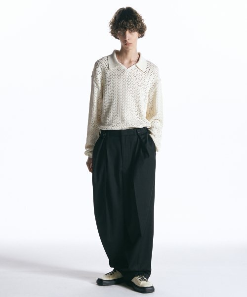 INSILENCE(インサイロンス)の「スカッシュオープンカラーニット CREAM(ニット/セーター・メンズ・その他・L/M/S)」の2枚目の写真