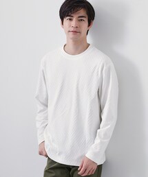【長く愛せる、定番ロンT】リンクスジャカード長袖Tシャツ