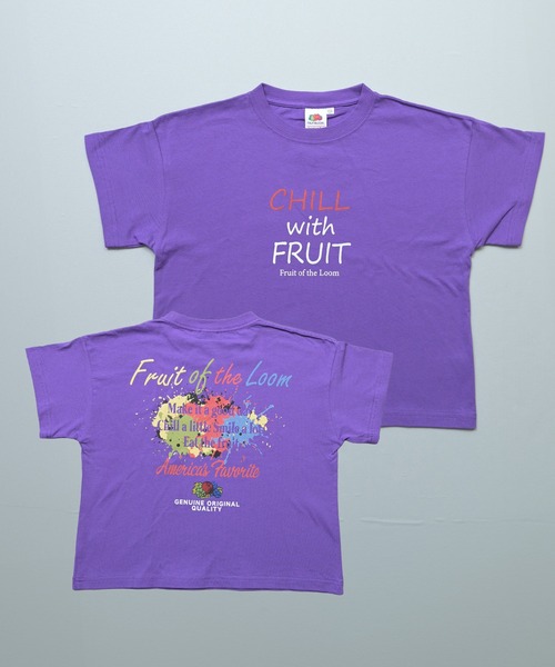 FRUIT OF THE LOOM(フルーツオブザルーム)の「【FRUIT OF THE LOOM】別注プリントT(Tシャツ/カットソー・キッズ・チャコール/パープル/オフホワイト・80/90/95/100/110/120/130/140/150/160)」の3枚目の写真
