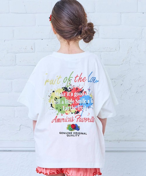 FRUIT OF THE LOOM(フルーツオブザルーム)の「【FRUIT OF THE LOOM】別注プリントT(Tシャツ/カットソー・キッズ・チャコール/パープル/オフホワイト・80/90/95/100/110/120/130/140/150/160)」の1枚目の写真