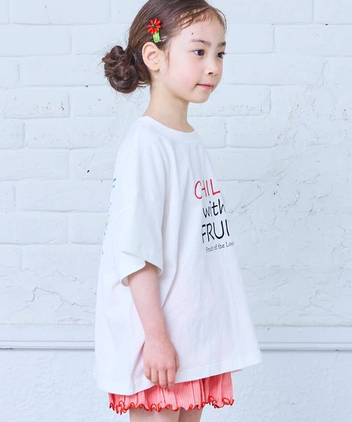 FRUIT OF THE LOOM(フルーツオブザルーム)の「【FRUIT OF THE LOOM】別注プリントT(Tシャツ/カットソー・キッズ・チャコール/パープル/オフホワイト・80/90/95/100/110/120/130/140/150/160)」の7枚目の写真